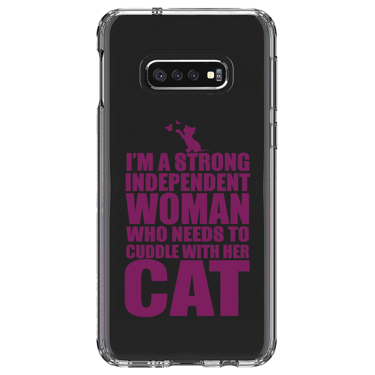 Strong Woman Needs to Cuddle Cat Clear Shockproof iPhone Case, view 18