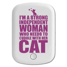 DistinctInk Magnetic Battery Pack, Wireless Portable Charger with USB-C Cable, Compatible with MagSafe iPhone 14 / 13 / 12 Series - Strong Woman Needs to Cuddle Cat