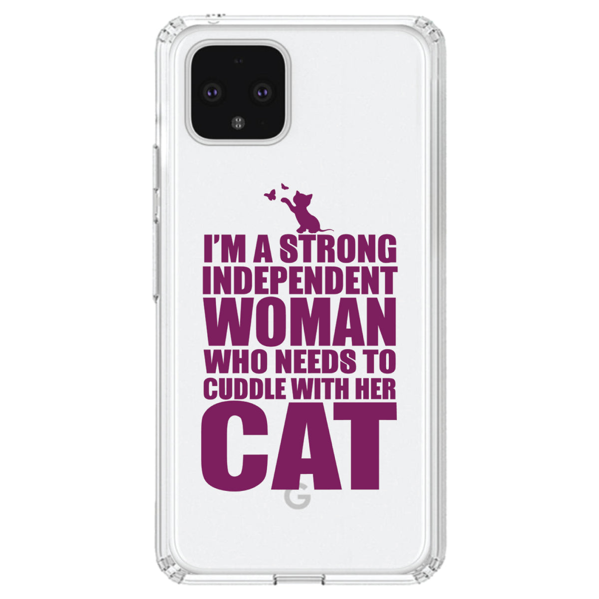 Strong Woman Needs to Cuddle Cat Clear Shockproof iPhone Case, view 24