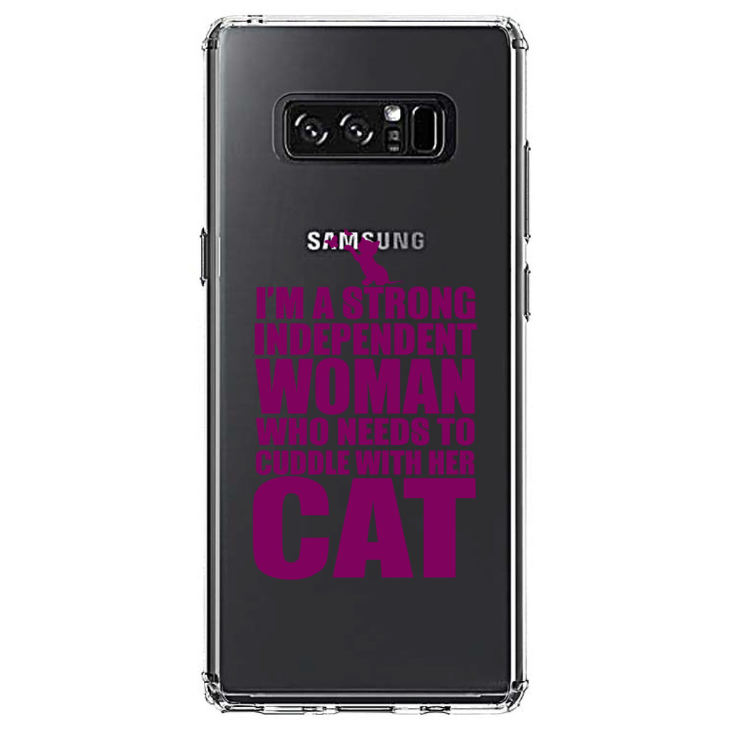 Strong Woman Needs to Cuddle Cat Clear Shockproof iPhone Case, view 12