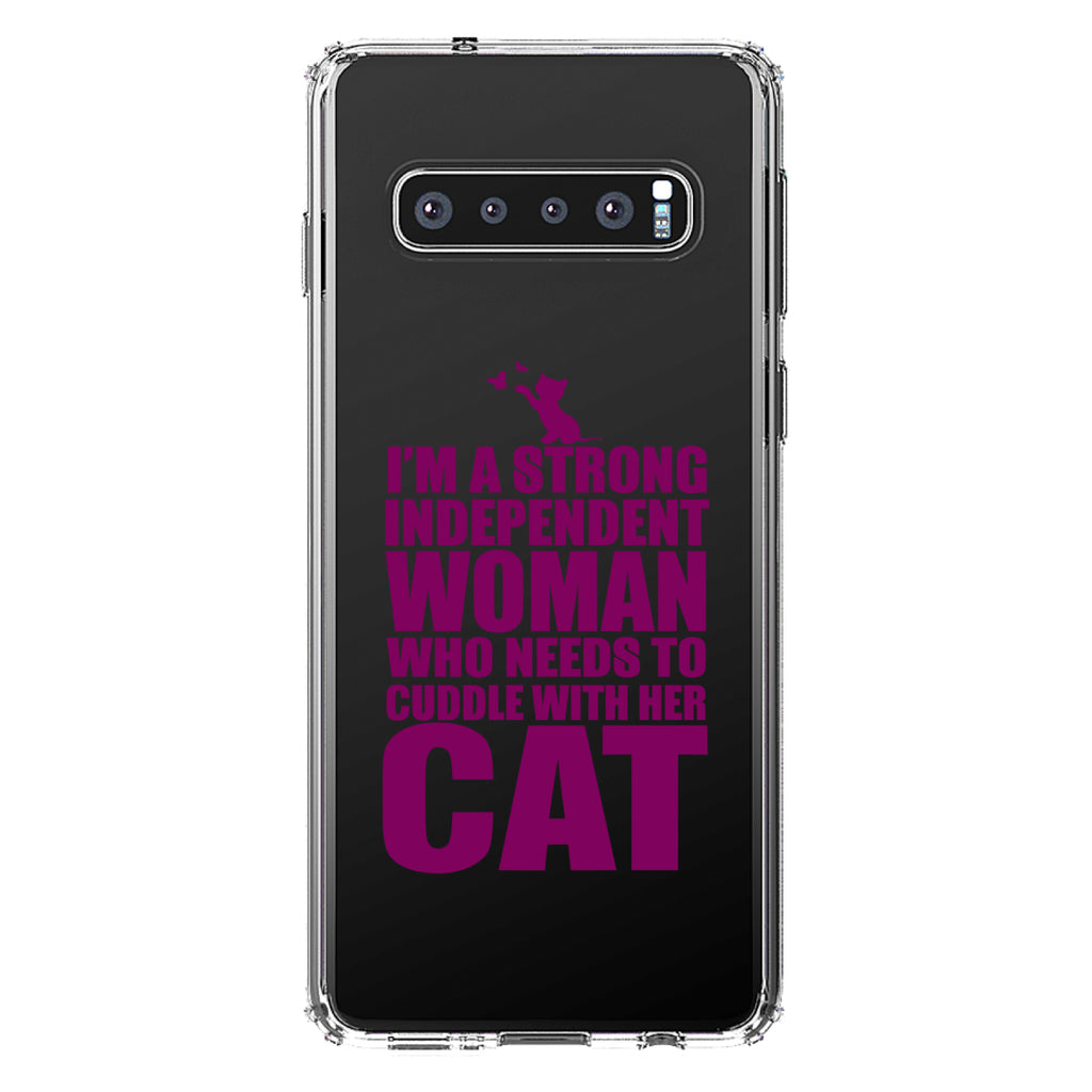 Strong Woman Needs to Cuddle Cat Clear Shockproof iPhone Case, view 16