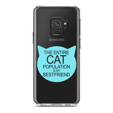 DistinctInk® Clear Shockproof Hybrid Case for Apple iPhone / Samsung Galaxy / Google Pixel - Cat Population is My Best Friend