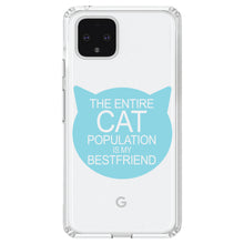 DistinctInk® Clear Shockproof Hybrid Case for Apple iPhone / Samsung Galaxy / Google Pixel - Cat Population is My Best Friend