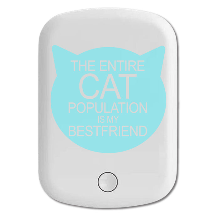 DistinctInk Magnetic Battery Pack, Wireless Portable Charger with USB-C Cable, Compatible with MagSafe iPhone 14 / 13 / 12 Series - Cat Population is My Best Friend