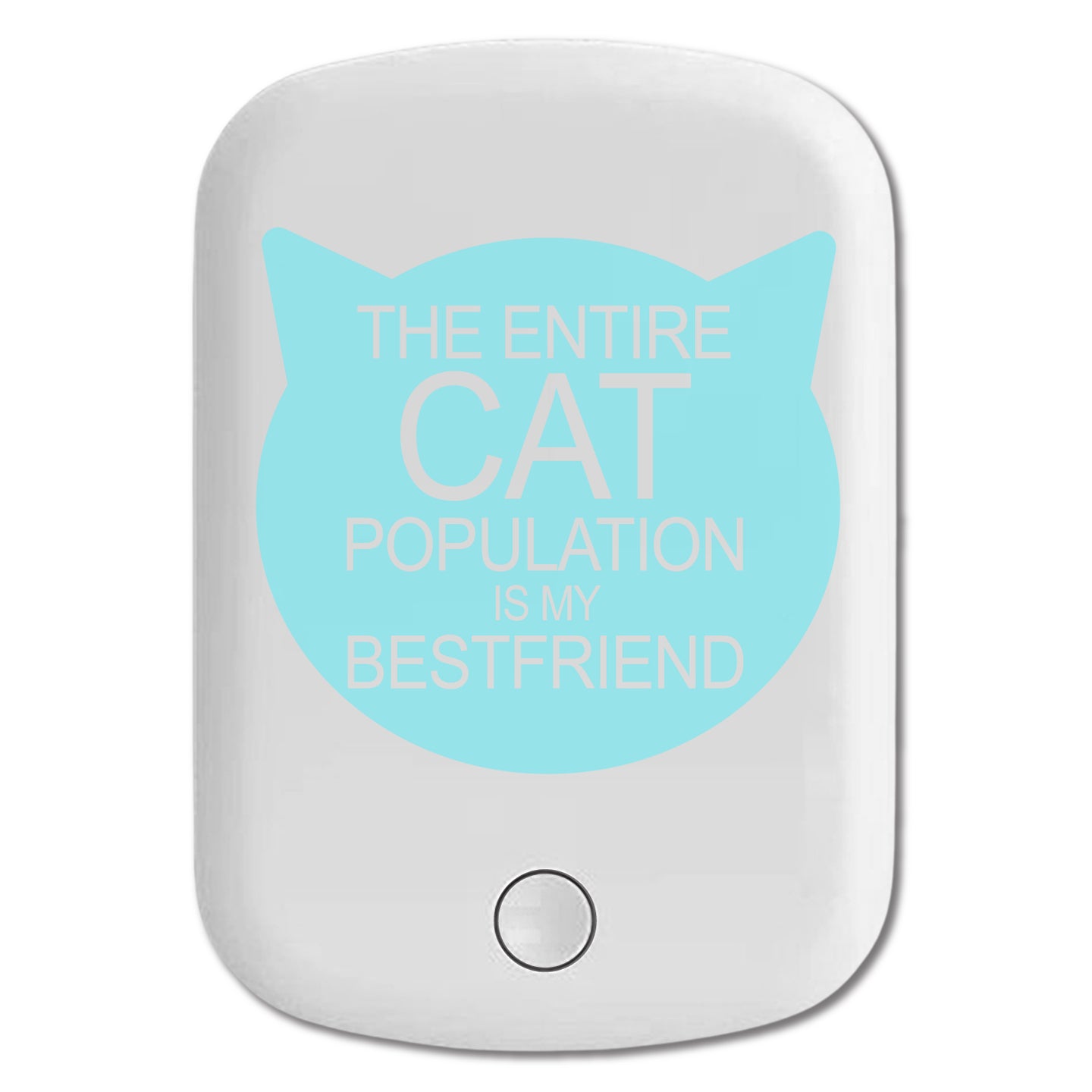 DistinctInk Magnetic Battery Pack, Wireless Portable Charger with USB-C Cable, Compatible with MagSafe iPhone 14 / 13 / 12 Series - Cat Population is My Best Friend