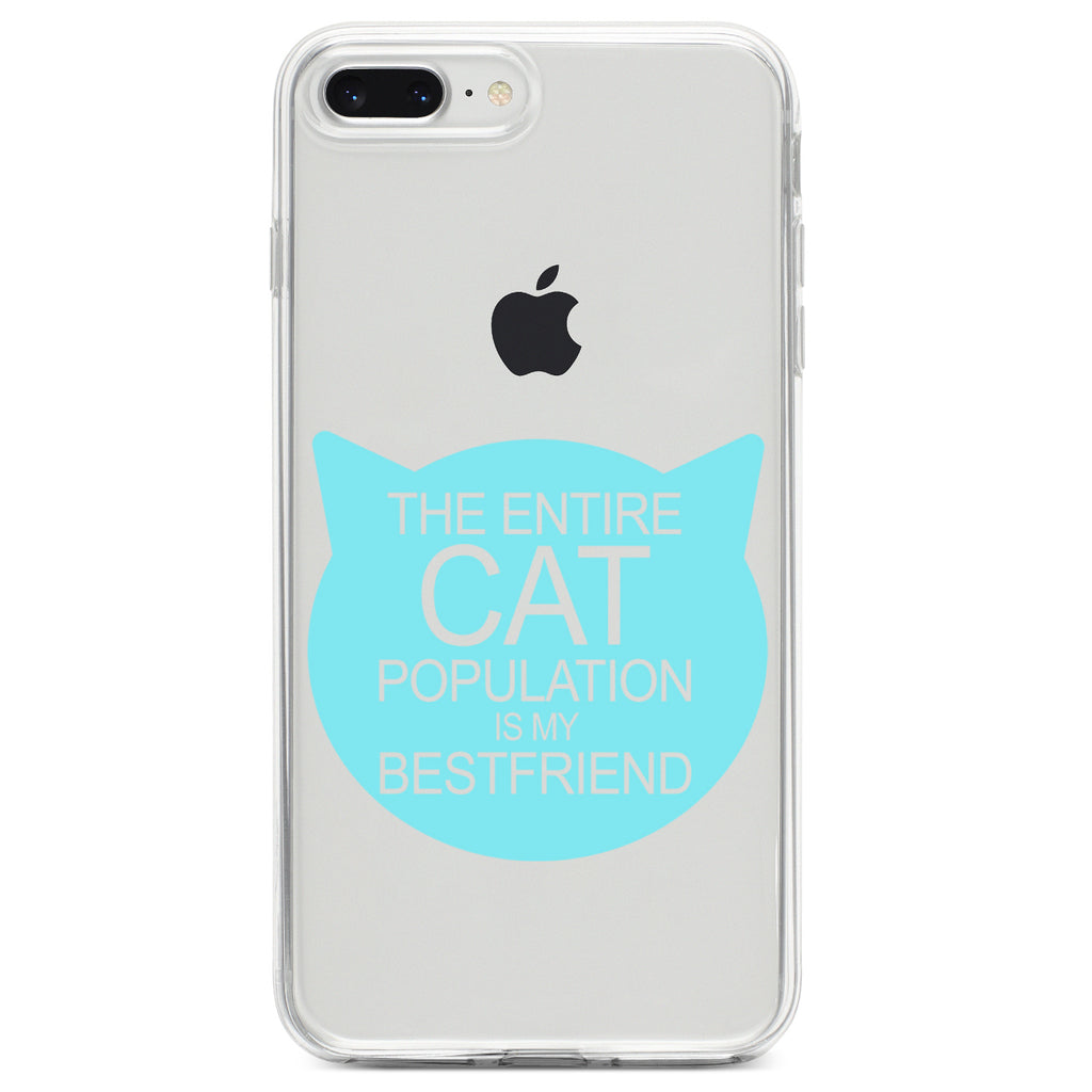 Cat Population is My Best Friend Clear Shockproof iPhone Case, view 6