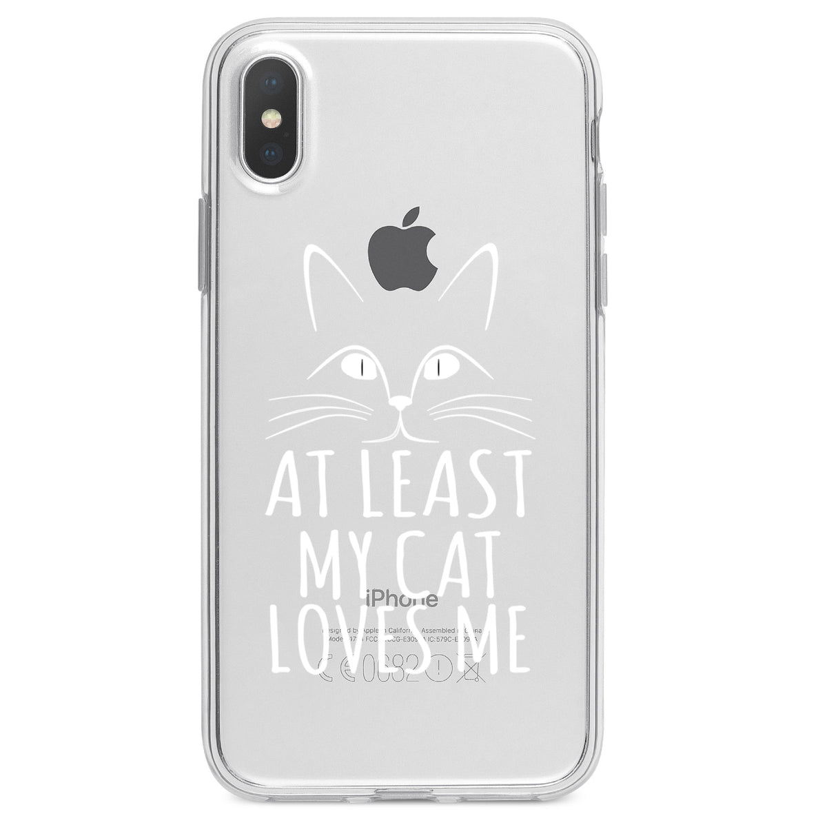 At Least My Cat Loves Me Clear Shockproof iPhone Case, view 3