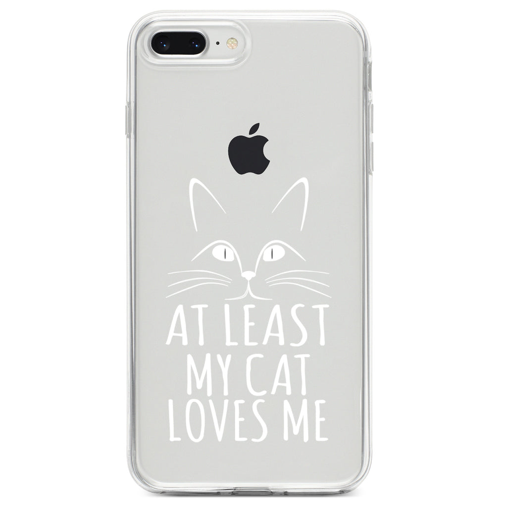 At Least My Cat Loves Me Clear Shockproof iPhone Case, view 6
