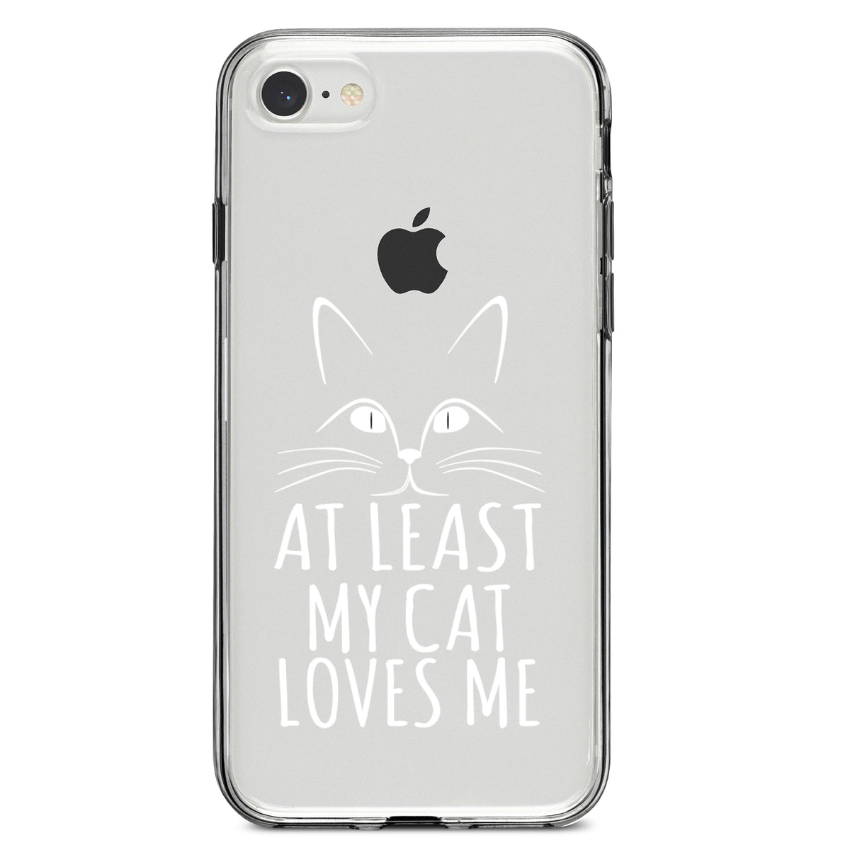 At Least My Cat Loves Me Clear Shockproof iPhone Case, view 5