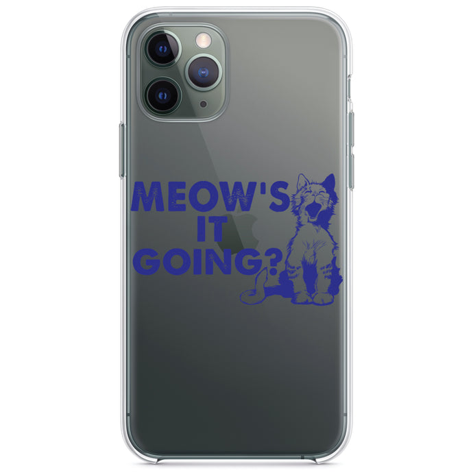 DistinctInk® Clear Shockproof Hybrid Case for Apple iPhone / Samsung Galaxy / Google Pixel - Meow's It Going?