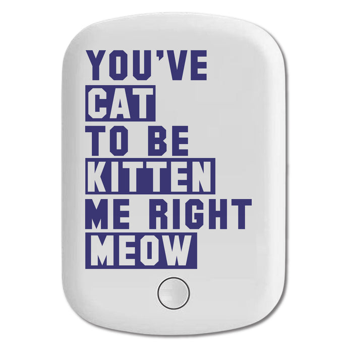 DistinctInk Magnetic Battery Pack, Wireless Portable Charger with USB-C Cable, Compatible with MagSafe iPhone 14 / 13 / 12 Series - You've Cat to be Kitten Me Meow