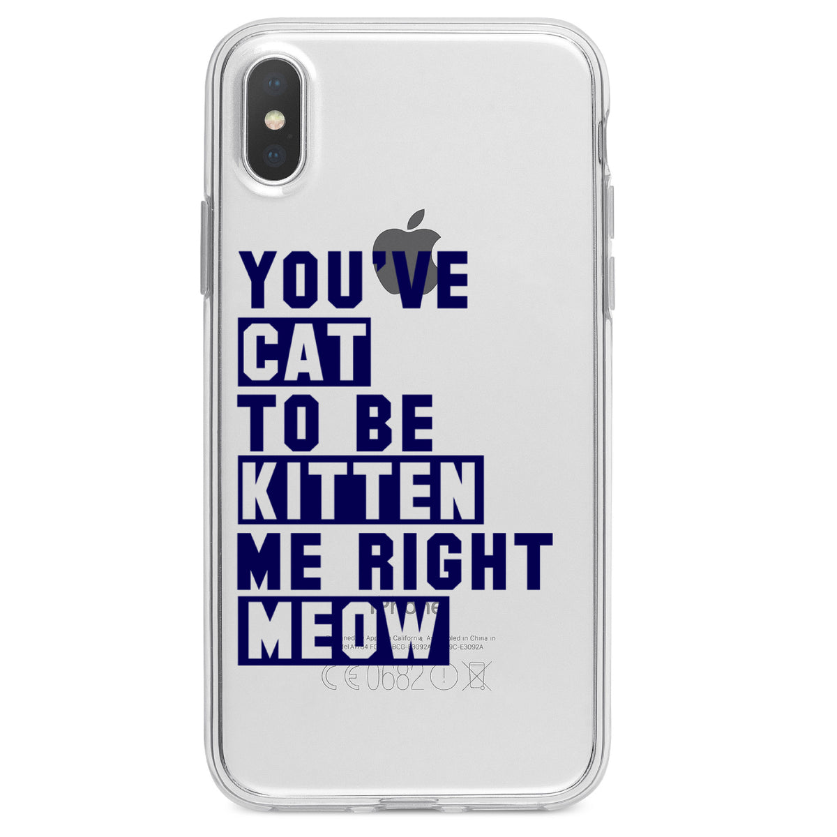 You've Cat to be Kitten Me Meow Clear Shockproof iPhone Case, view 4
