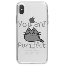 DistinctInk® Clear Shockproof Hybrid Case for Apple iPhone / Samsung Galaxy / Google Pixel - You Are Purrfect