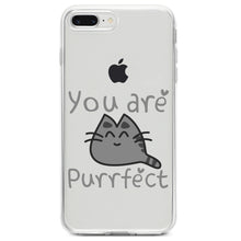 DistinctInk® Clear Shockproof Hybrid Case for Apple iPhone / Samsung Galaxy / Google Pixel - You Are Purrfect