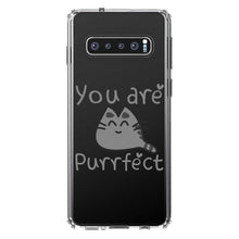 DistinctInk® Clear Shockproof Hybrid Case for Apple iPhone / Samsung Galaxy / Google Pixel - You Are Purrfect