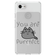 DistinctInk® Clear Shockproof Hybrid Case for Apple iPhone / Samsung Galaxy / Google Pixel - You Are Purrfect