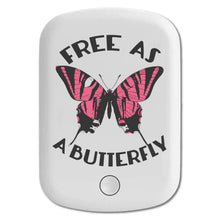 DistinctInk Magnetic Battery Pack, Wireless Portable Charger with USB-C Cable, Compatible with MagSafe iPhone 14 / 13 / 12 Series - Free as a Butterfly - Pink