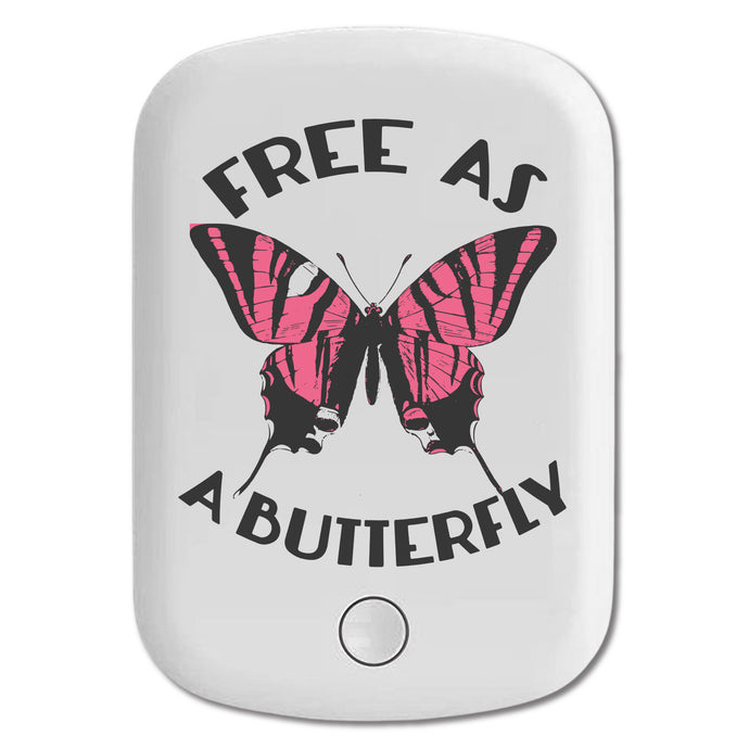 DistinctInk Magnetic Battery Pack, Wireless Portable Charger with USB-C Cable, Compatible with MagSafe iPhone 14 / 13 / 12 Series - Free as a Butterfly - Pink