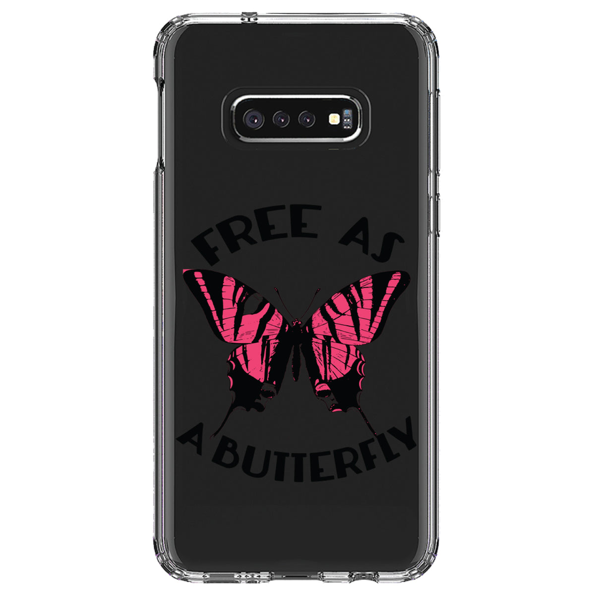 Free as a Butterfly, Pink Clear Shockproof iPhone Case, view 18