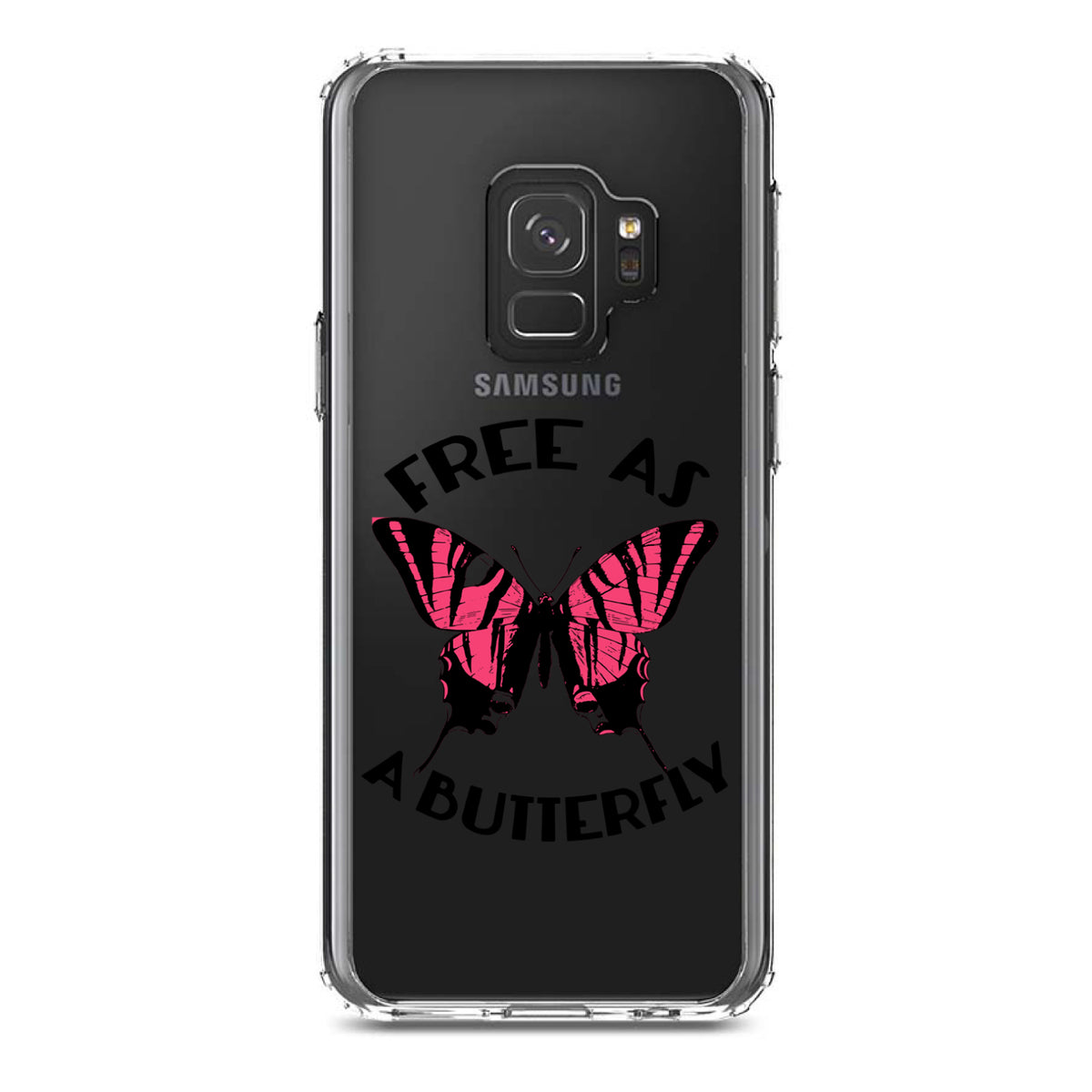 Free as a Butterfly, Pink Clear Shockproof iPhone Case, view 19