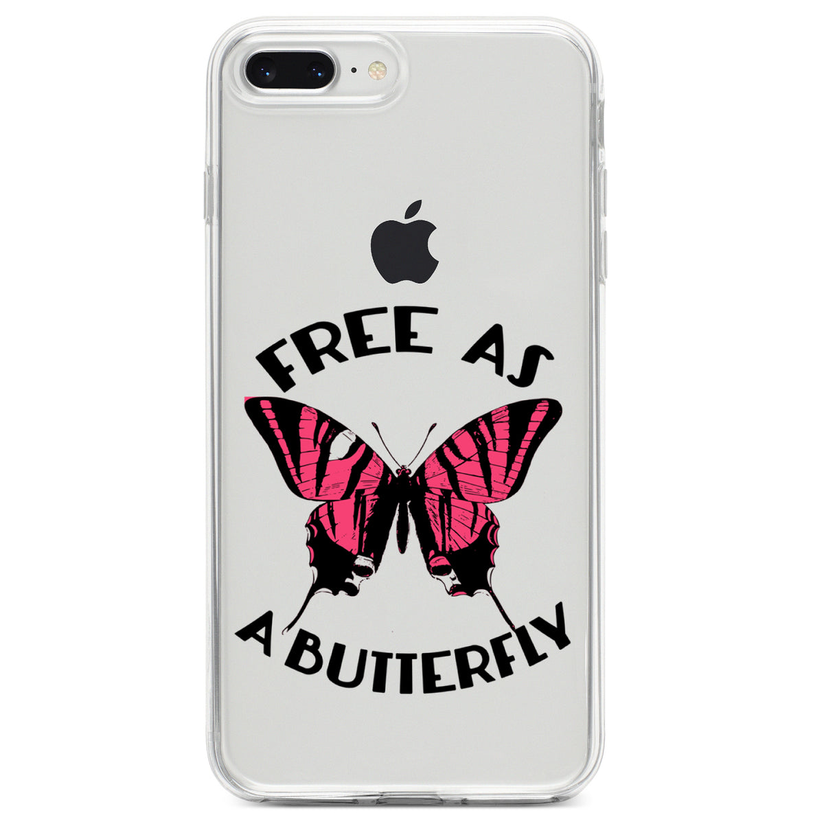 Free as a Butterfly, Pink Clear Shockproof iPhone Case, view 6