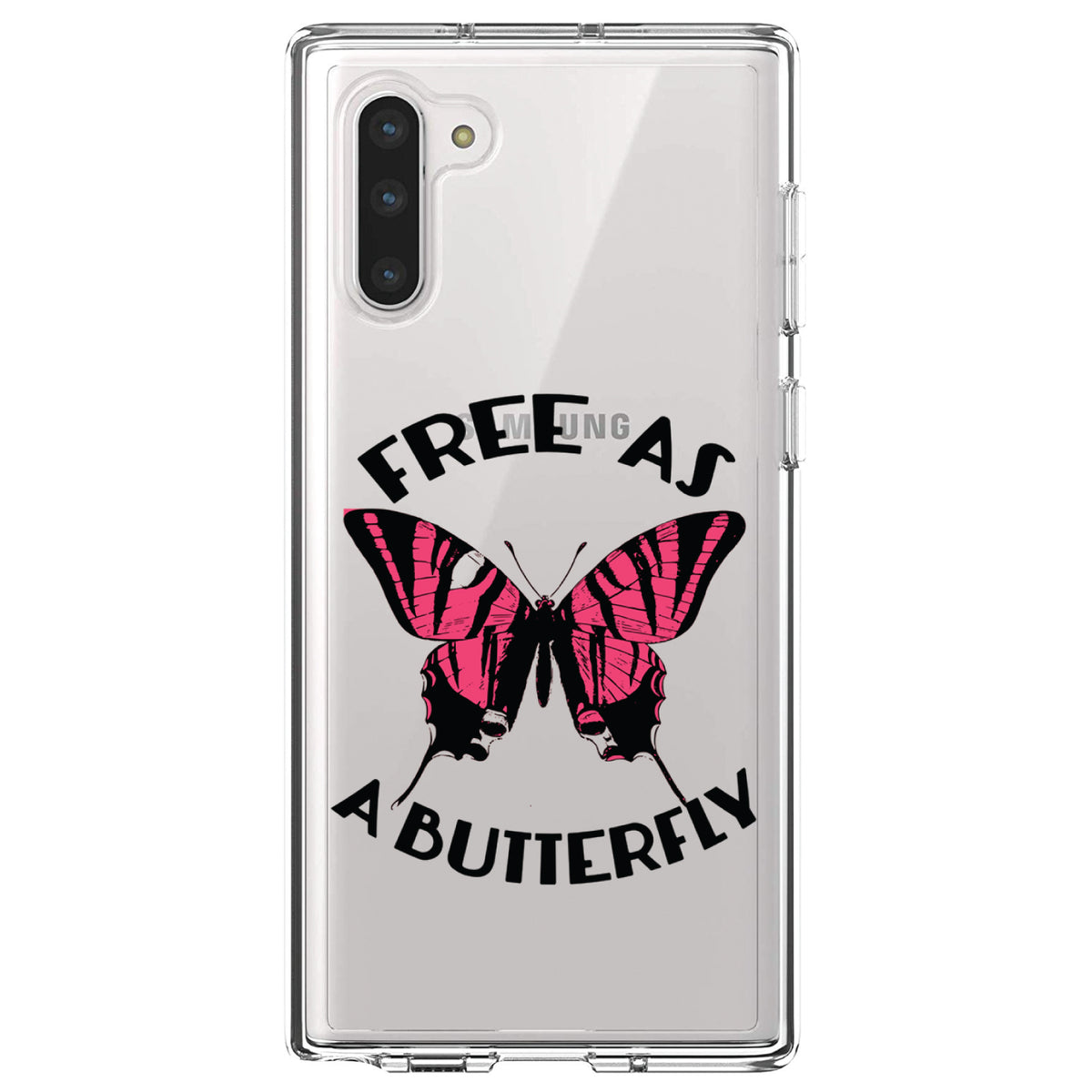Free as a Butterfly, Pink Clear Shockproof iPhone Case, view 9