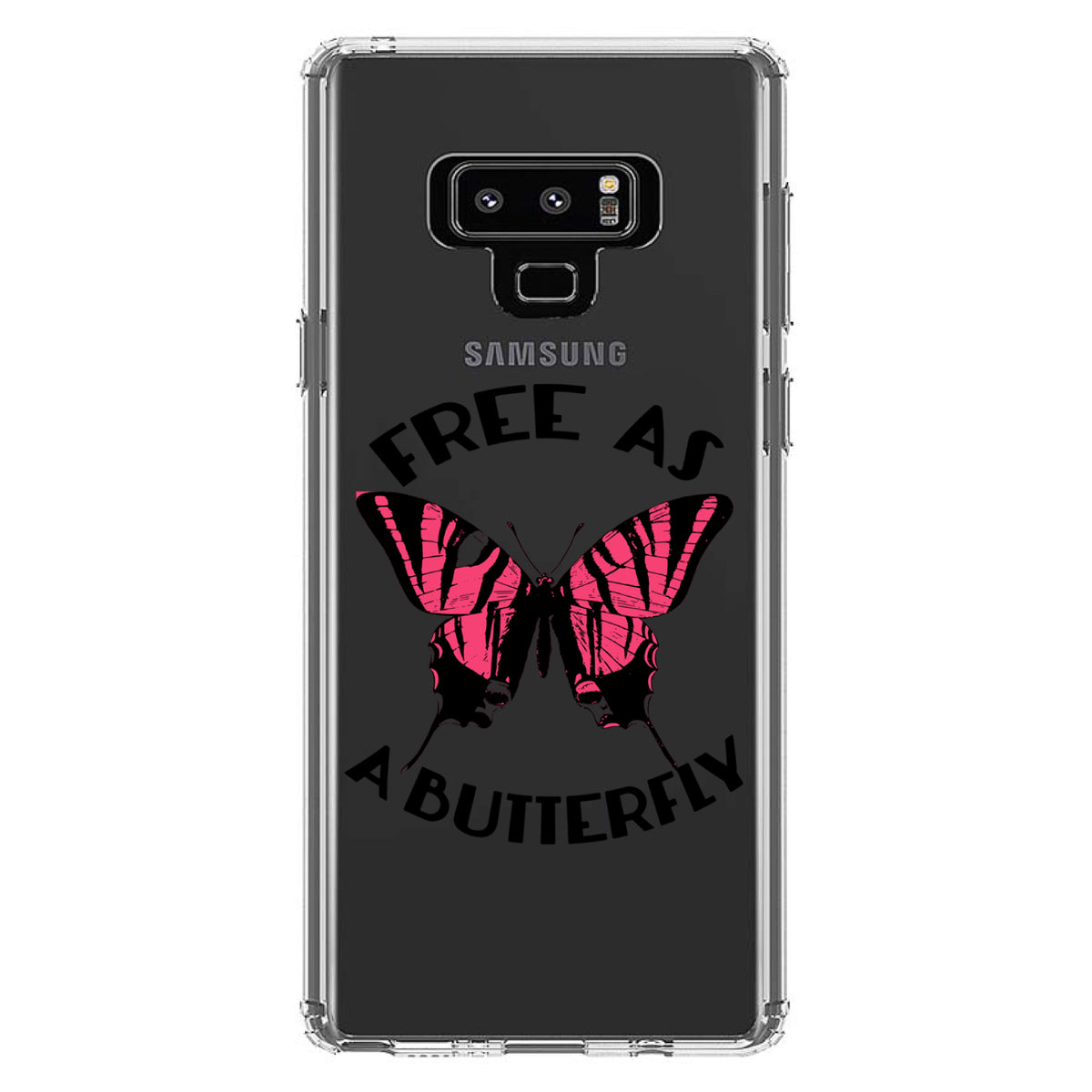 Free as a Butterfly, Pink Clear Shockproof iPhone Case, view 11