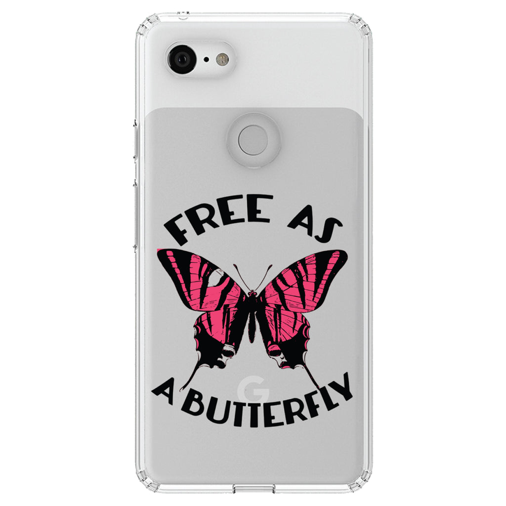 Free as a Butterfly, Pink Clear Shockproof iPhone Case, view 21