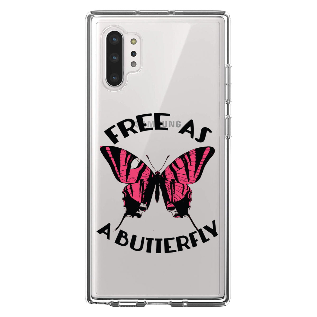 Free as a Butterfly, Pink Clear Shockproof iPhone Case, view 10