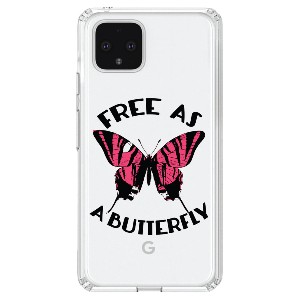 Free as a Butterfly, Pink Clear Shockproof iPhone Case, view 23