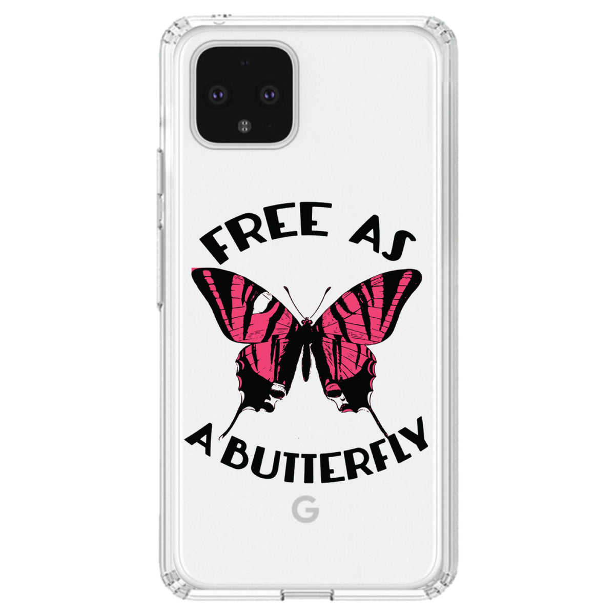 Free as a Butterfly, Pink Clear Shockproof iPhone Case, view 23