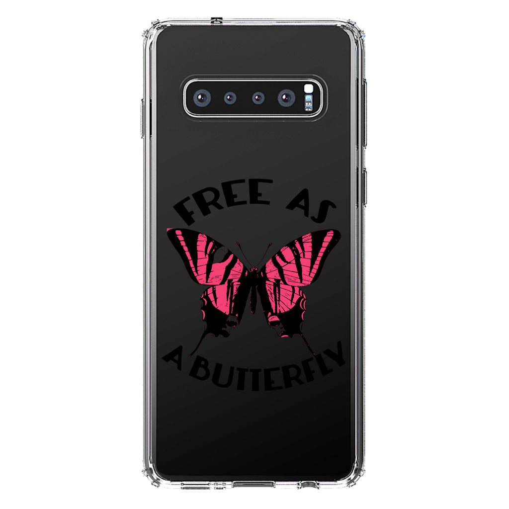 Free as a Butterfly, Pink Clear Shockproof iPhone Case, view 17