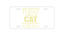 DistinctInk Custom Aluminum Decorative Vanity Front License Plate - Cuddle a Cat Everything Will Be Okay