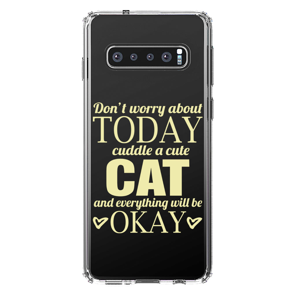 Cuddle a Cat Everything Will Be Okay Clear Shockproof iPhone Case, view 16