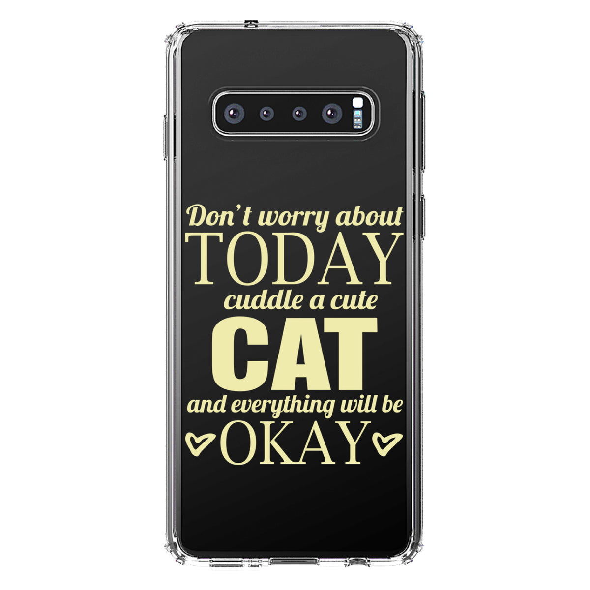 Cuddle a Cat Everything Will Be Okay Clear Shockproof iPhone Case, view 16