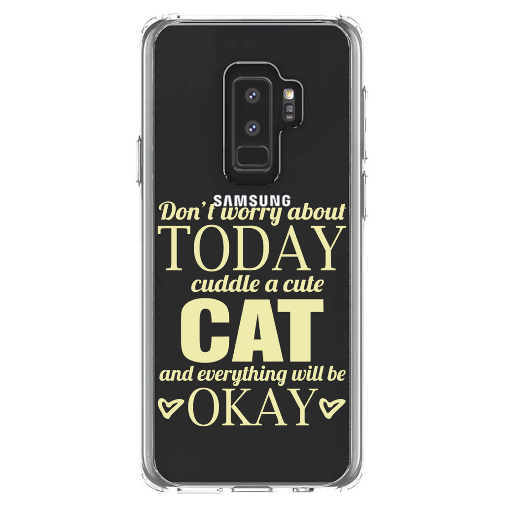 Cuddle a Cat Everything Will Be Okay Clear Shockproof iPhone Case, view 20