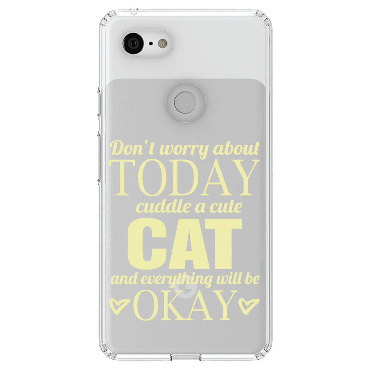 Cuddle a Cat Everything Will Be Okay Clear Shockproof iPhone Case, view 21