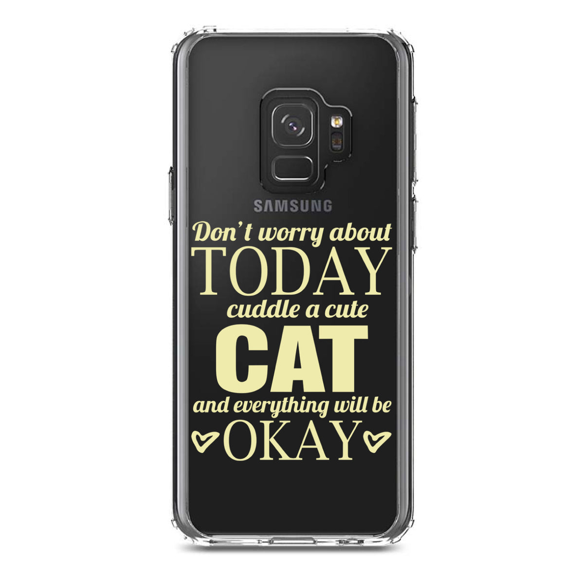 Cuddle a Cat Everything Will Be Okay Clear Shockproof iPhone Case, view 19