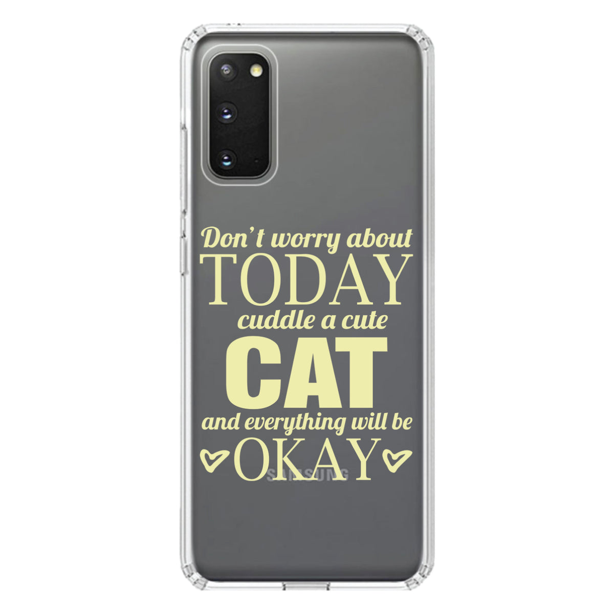 Cuddle a Cat Everything Will Be Okay Clear Shockproof iPhone Case, view 13