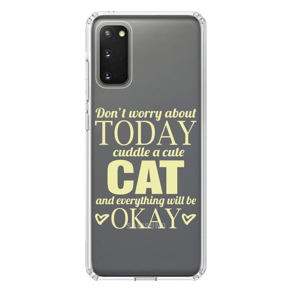 Cuddle a Cat Everything Will Be Okay Clear Shockproof iPhone Case, view 15