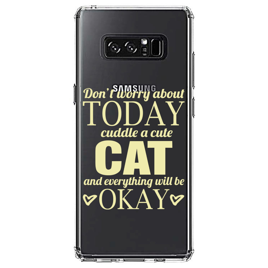 Cuddle a Cat Everything Will Be Okay Clear Shockproof iPhone Case, view 12