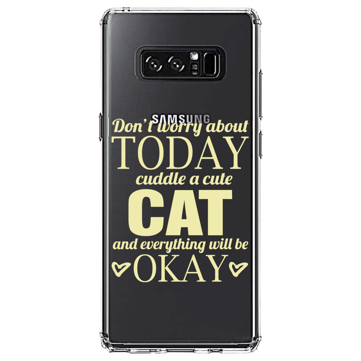 Cuddle a Cat Everything Will Be Okay Clear Shockproof iPhone Case, view 12