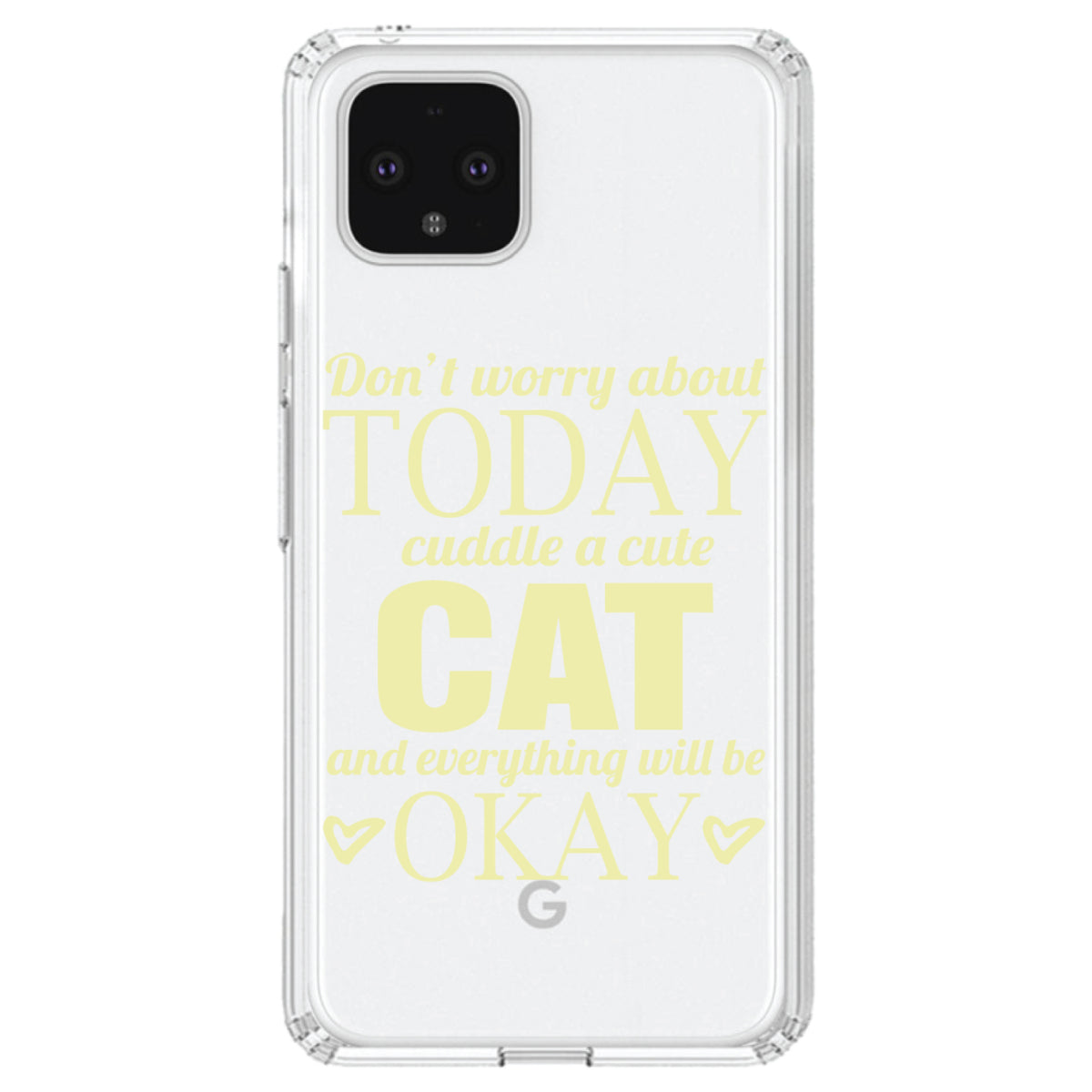 Cuddle a Cat Everything Will Be Okay Clear Shockproof iPhone Case, view 24