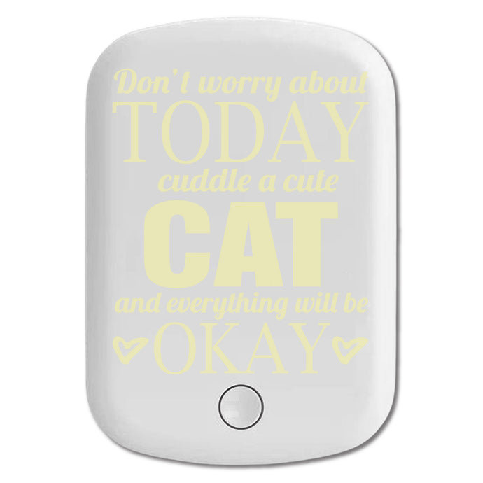 DistinctInk Magnetic Battery Pack, Wireless Portable Charger with USB-C Cable, Compatible with MagSafe iPhone 14 / 13 / 12 Series - Cuddle a Cat Everything Will Be Okay