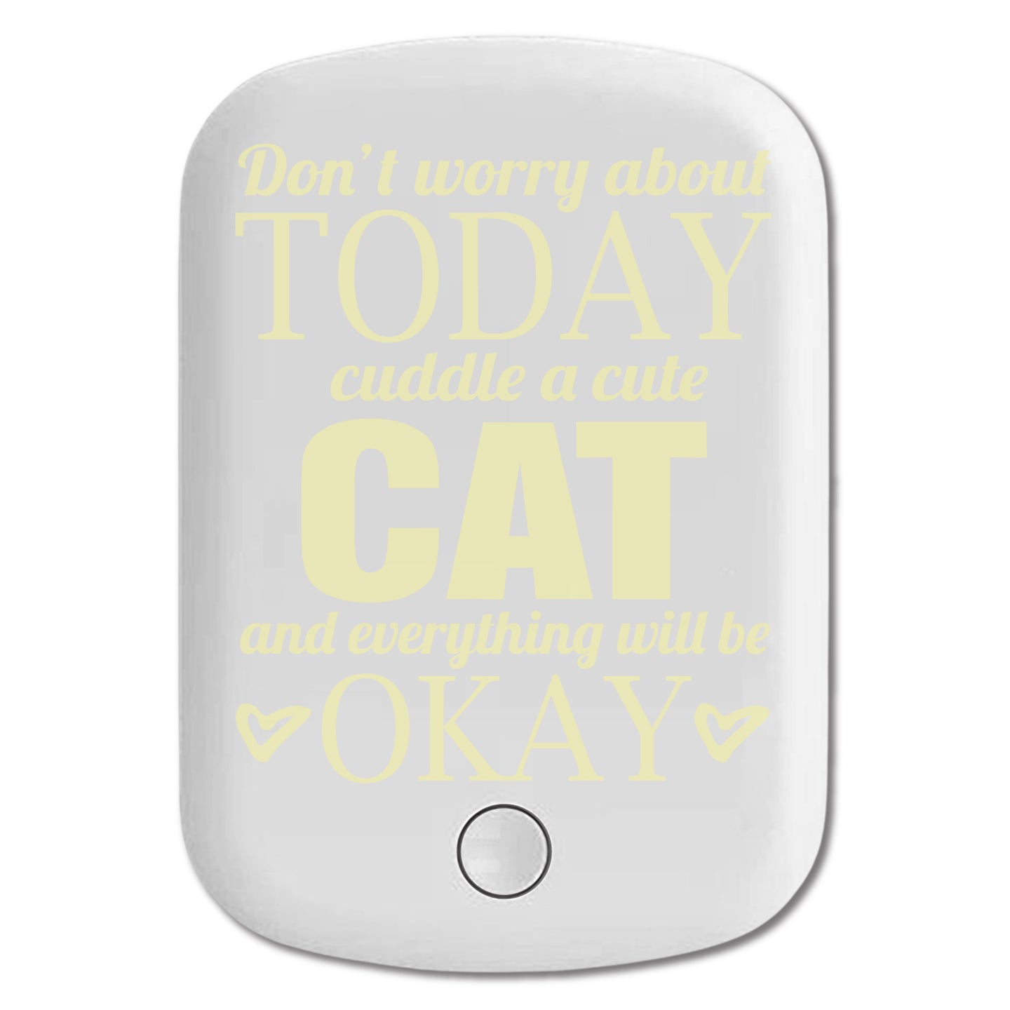 DistinctInk Magnetic Battery Pack, Wireless Portable Charger with USB-C Cable, Compatible with MagSafe iPhone 14 / 13 / 12 Series - Cuddle a Cat Everything Will Be Okay