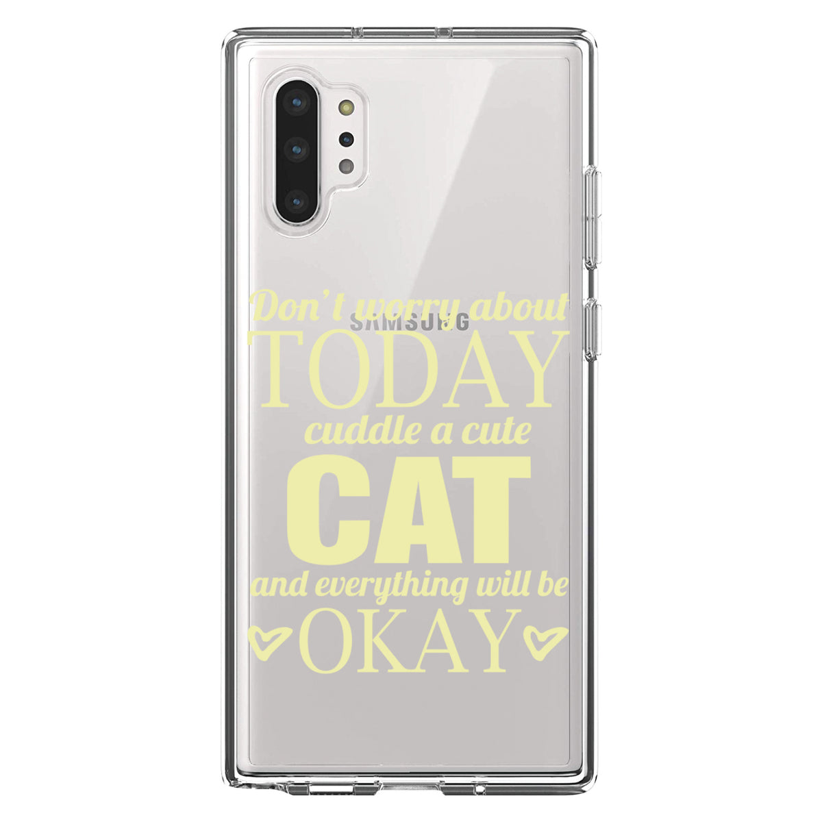 Cuddle a Cat Everything Will Be Okay Clear Shockproof iPhone Case, view 10