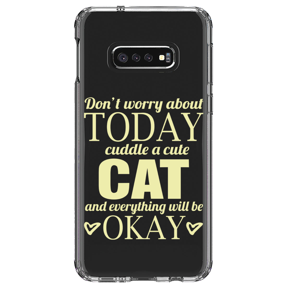 Cuddle a Cat Everything Will Be Okay Clear Shockproof iPhone Case, view 18