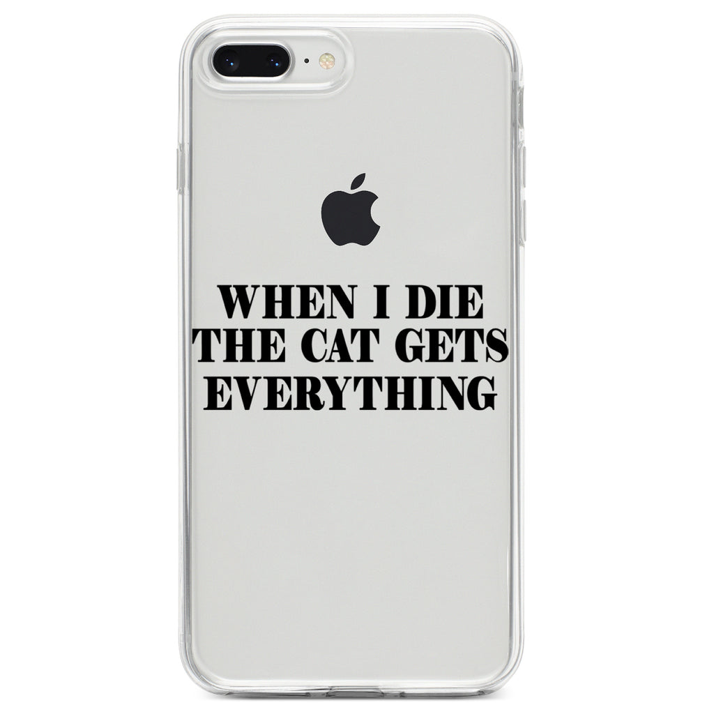 When I Die The Cat Gets Everything Clear Shockproof iPhone Case, view 6