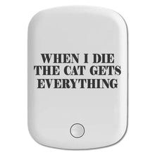DistinctInk Magnetic Battery Pack, Wireless Portable Charger with USB-C Cable, Compatible with MagSafe iPhone 14 / 13 / 12 Series - When I Die The Cat Gets Everything