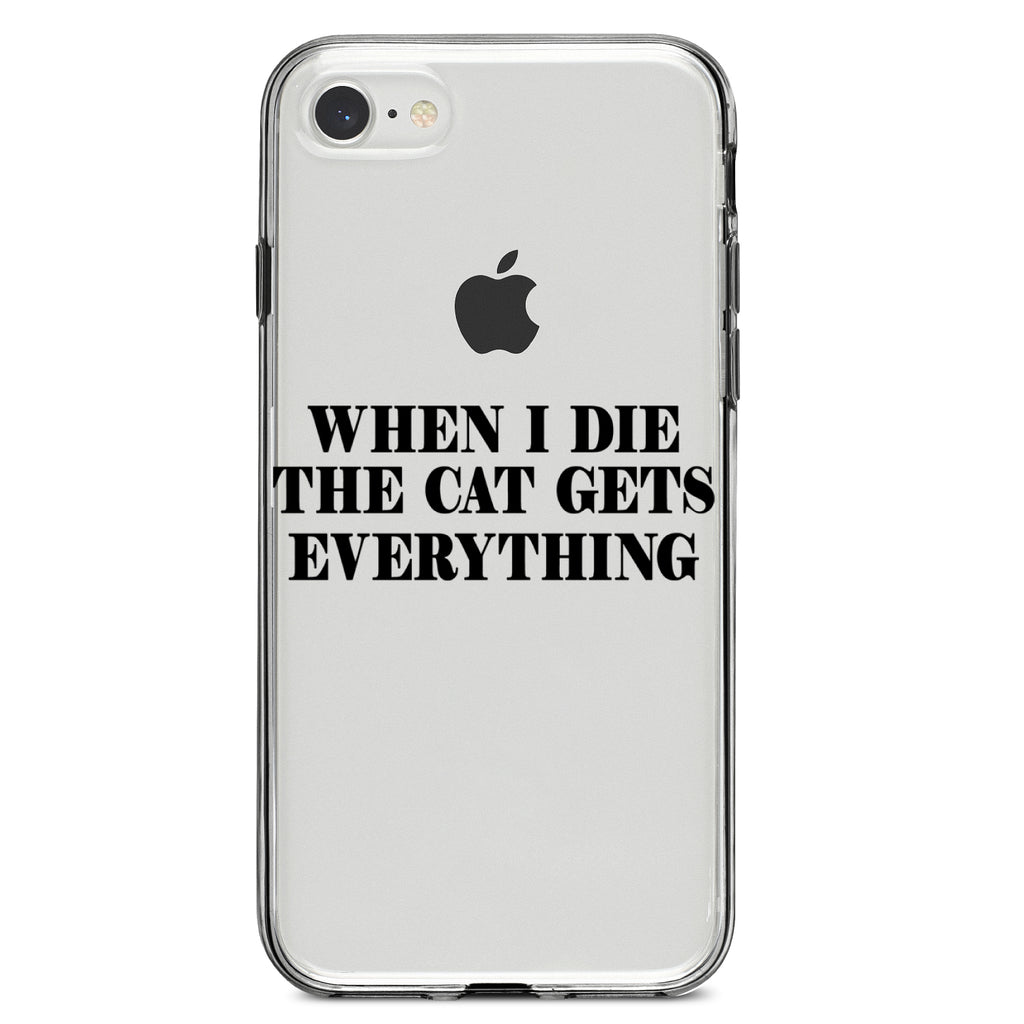 When I Die The Cat Gets Everything Clear Shockproof iPhone Case, view 5